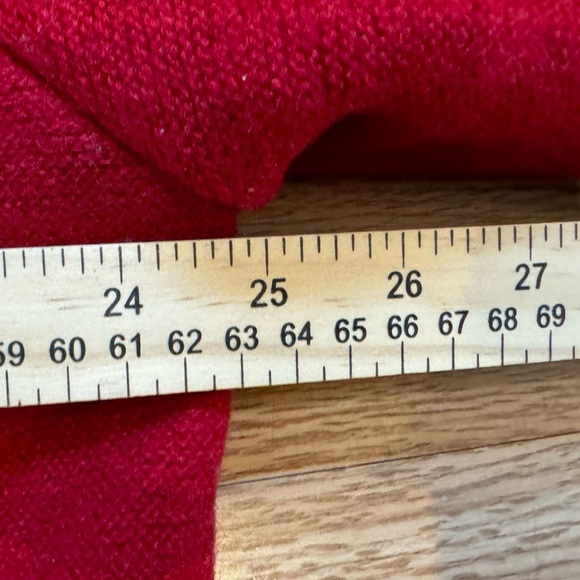 Vintage L.L. Bean Women's Red Boiled Wool Button Front Blanket Coat *Flawed* - Picture 8 of 12